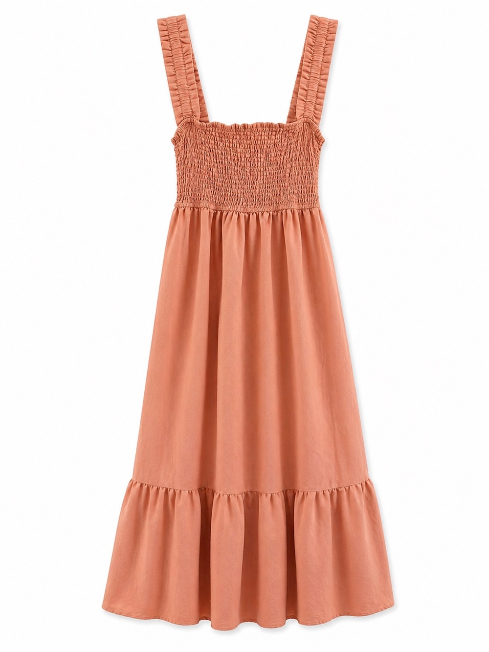 Blu Pepper Dress Womens Small Pink Smocked Midi Tiered Sundress Cottagecore - Picture 2 of 8